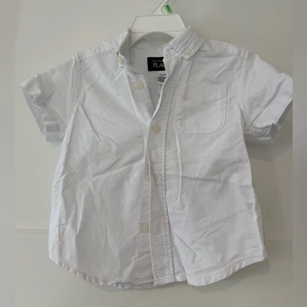 White beachy Short-Sleeve Button-Up Shirt